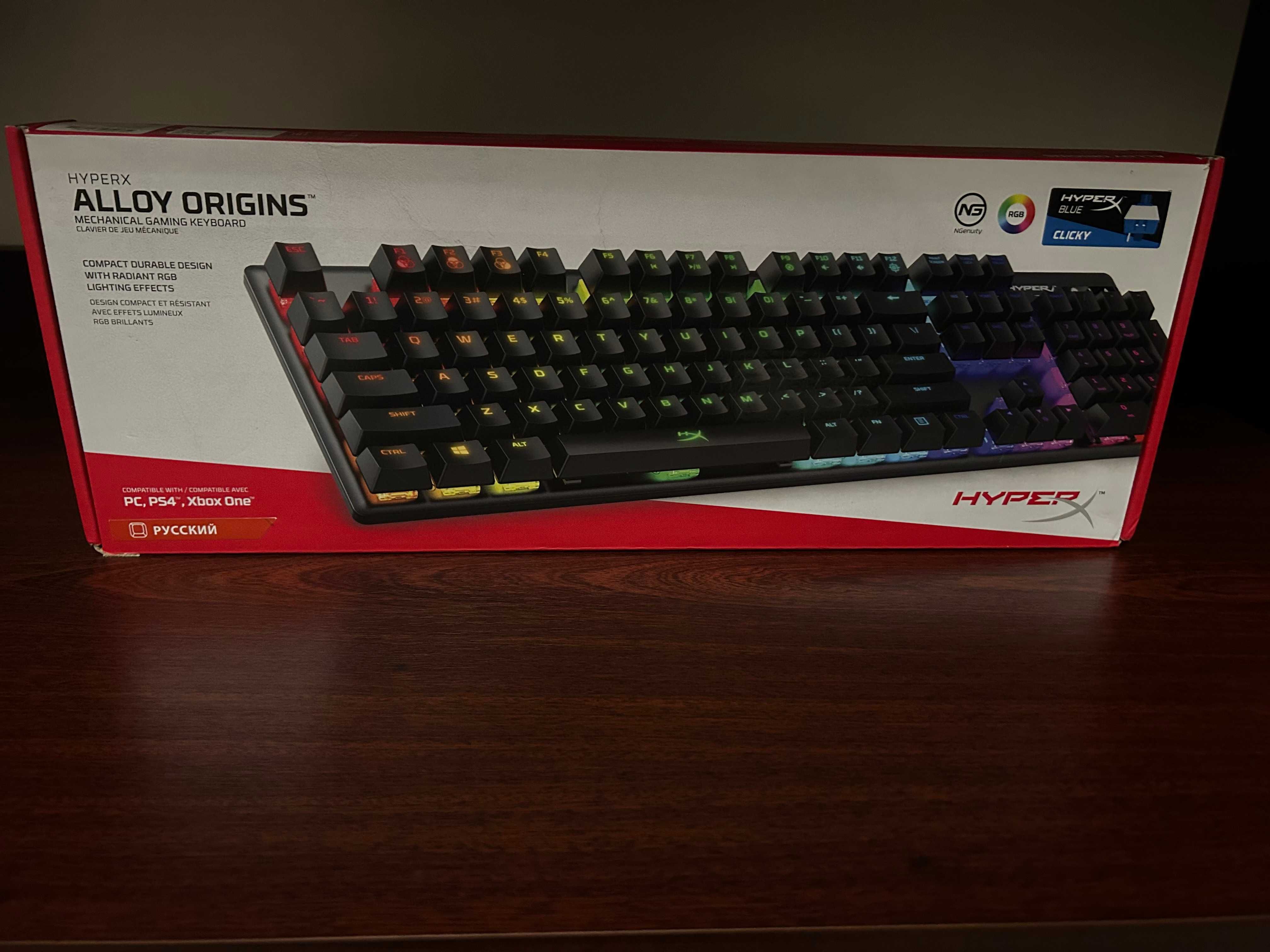 Клавиатура HyperX Alloy Origins RGB Blue Clicky как новая/ механика