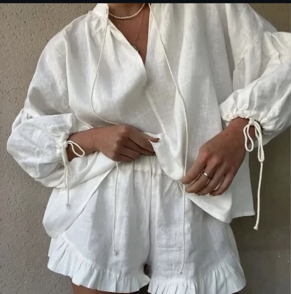 Льняной костюм в стиле Zara