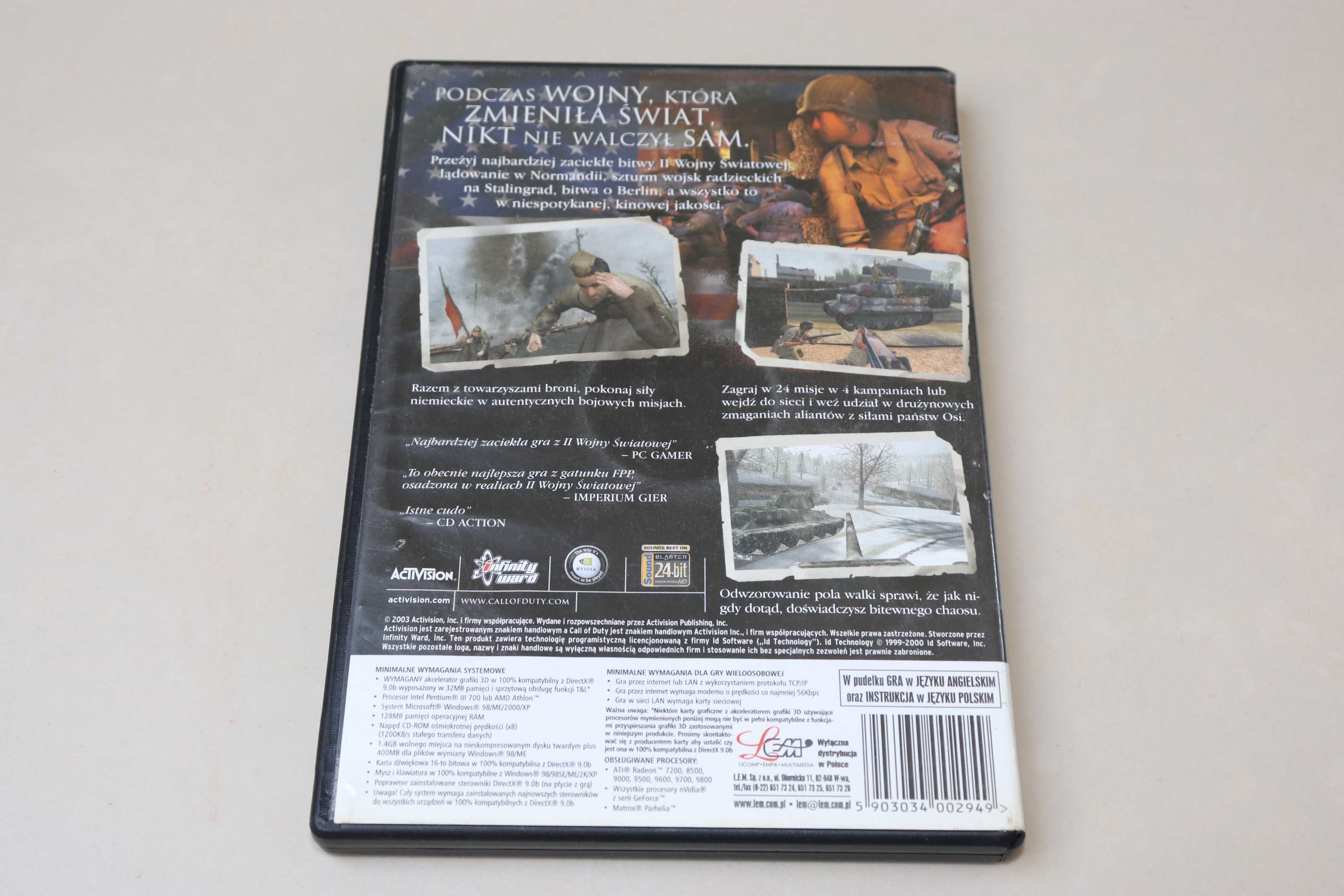 Gra Call of Duty PC BOX Używana Polska Instrukcja