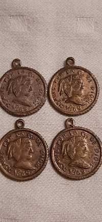 Antigas  Medalhas  da Rainha Isabel ll  Ano 1868 Raras.