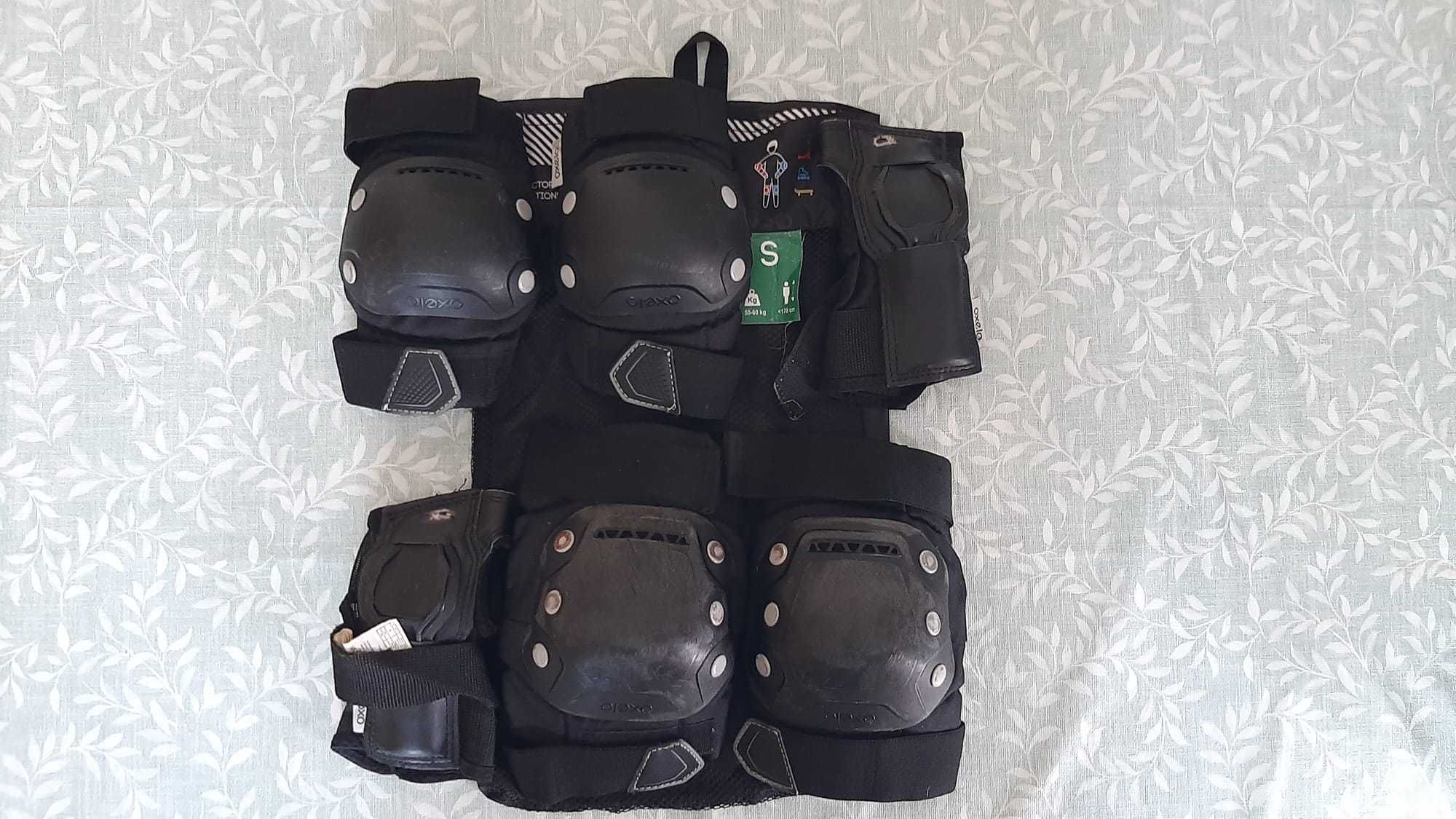 Kit completo de patins de 4 rodas + capacete + proteções Oxelo