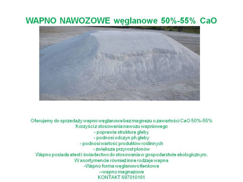 WAPNO NAWOZOWE węglanowe 55 % CaO