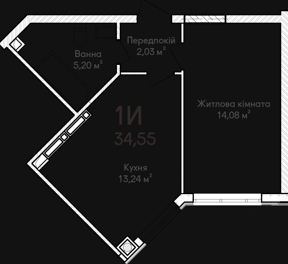 Затишна 1-Кімнатна Квартира в ЖК Синергія Сіті