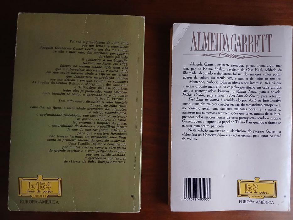 Livros Uma família inglesa e Frei Luís de Sousa