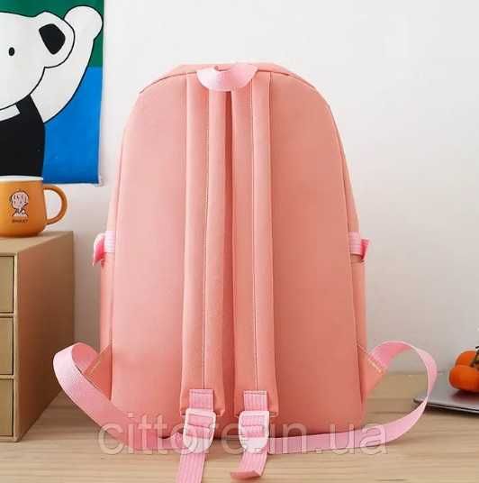 Школьный подростковый рюкзак, Набор 4в1 - Цвет розовый новый