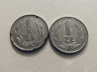 Monety 1zł  znak mennicy 1985,1987