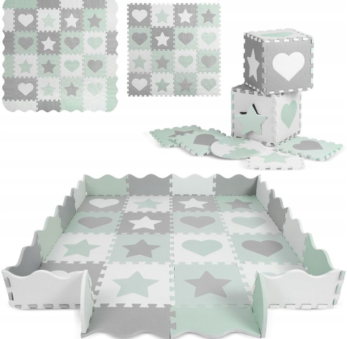 Mata Piankowa Edukacyjna dla Dzieci – 150x150 cm, Kojec