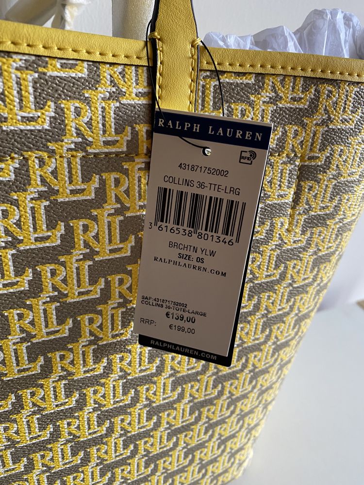 Mala Polo Ralph Lauren Tote Amarela NOVA