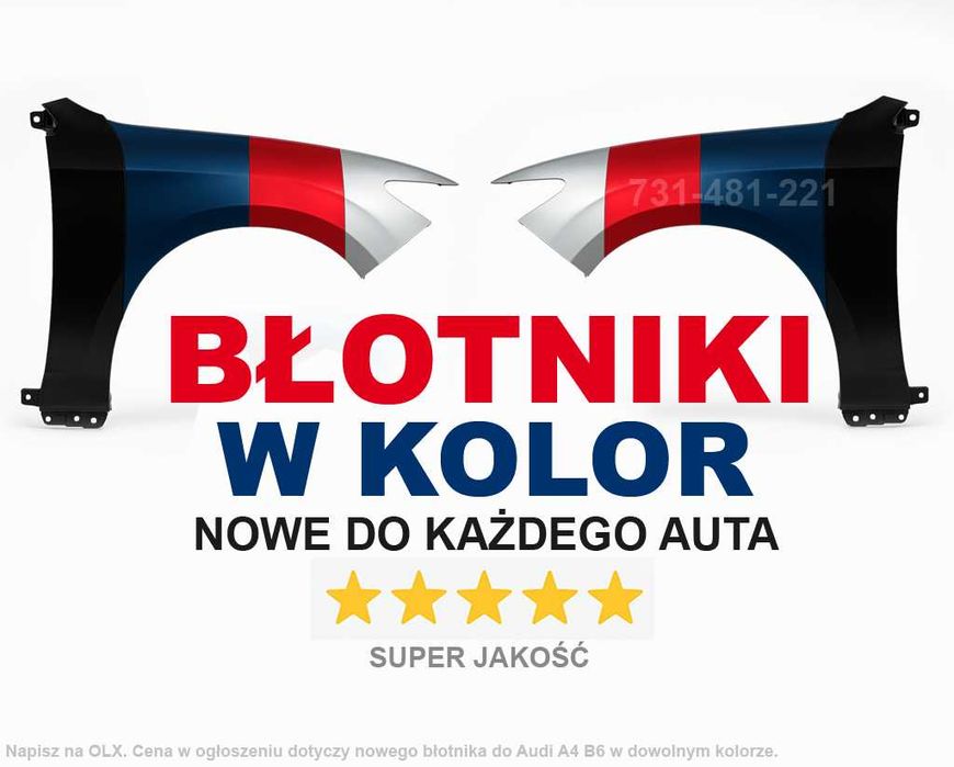 BŁOTNIKI W KOLOR do KAŻDEGO AUTA | Nowe zamienniki | Wysyłka kurierem