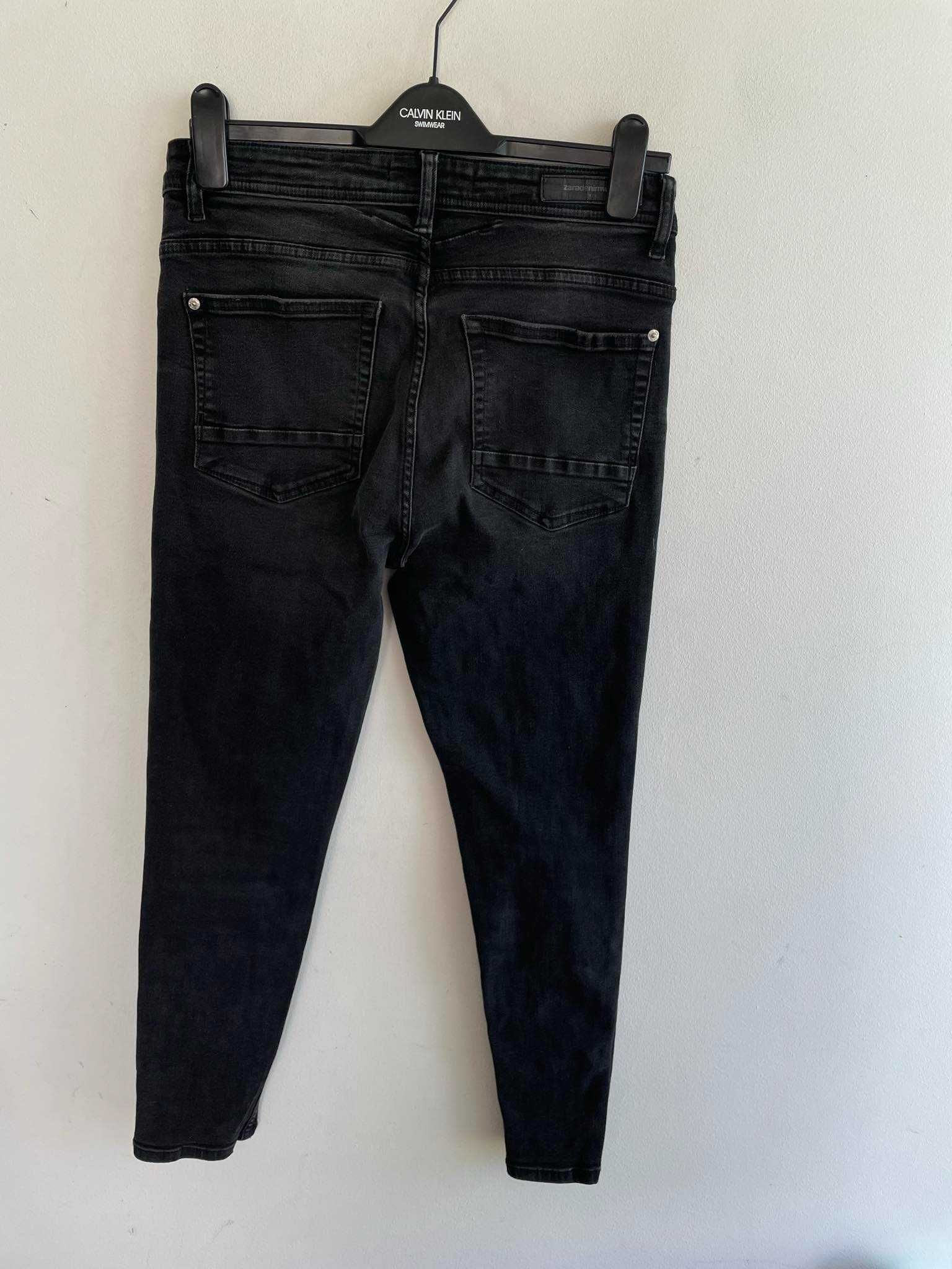 Zara spodnie Jeansy czarne męskie z dziurami S w31
