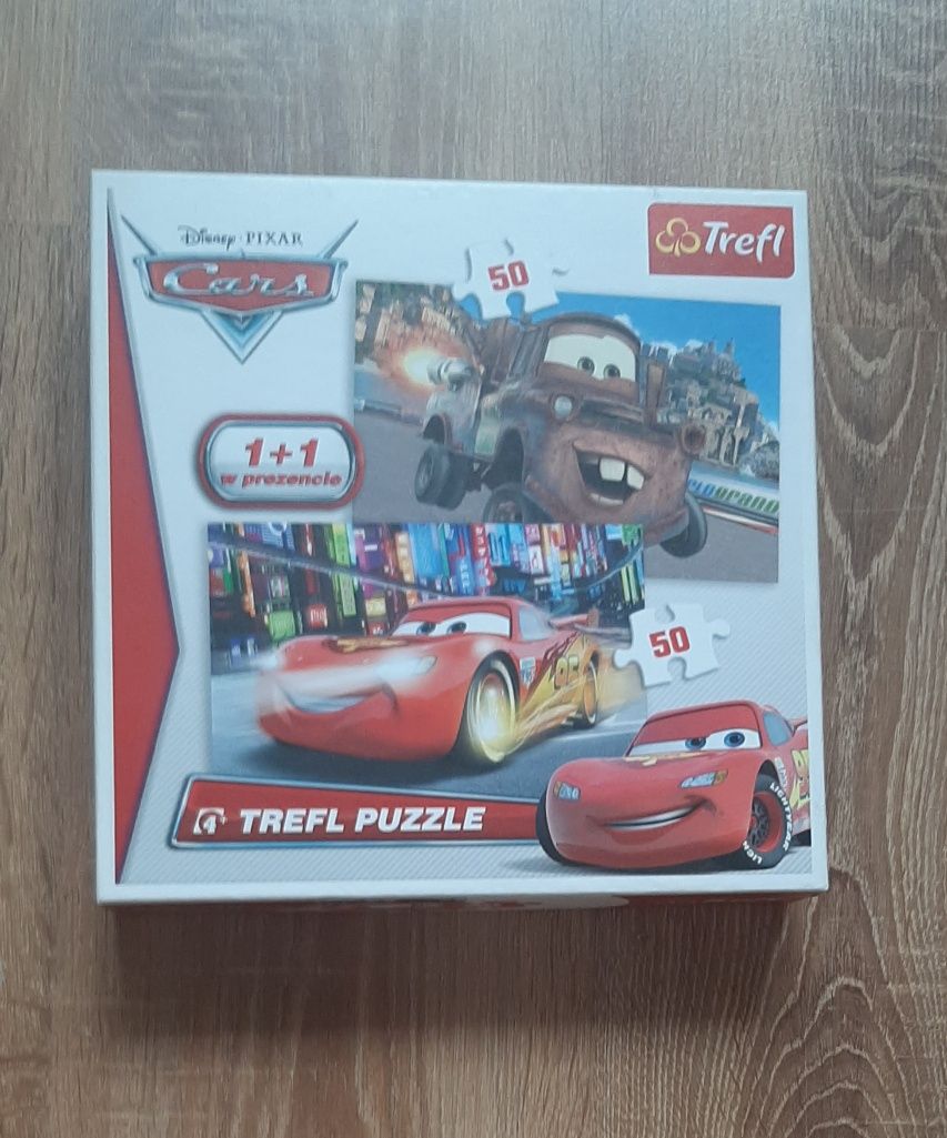 Puzzle wzór Auta 1+1 Trefl