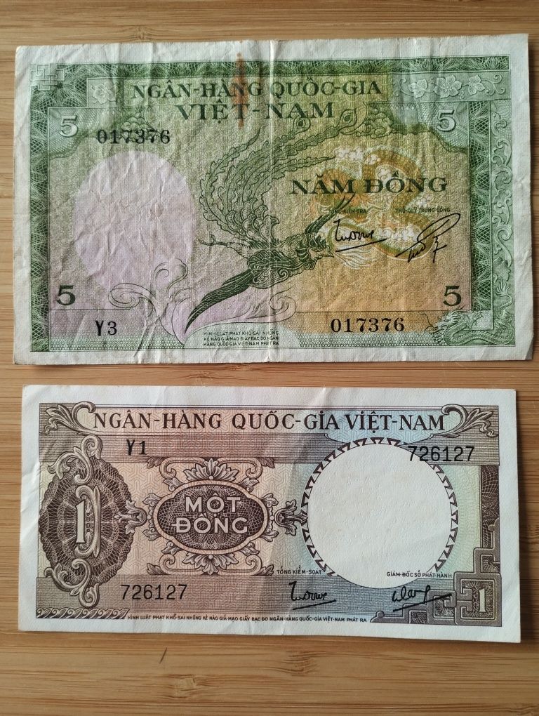 Wietnam Południowy, 1, 5, 50, 500 dong, 1955, 1964, 1969, 1970