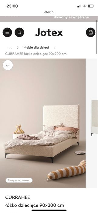 Łózko młodzieżowo marki Jotex Boucla 200x90 z materacem IKEA