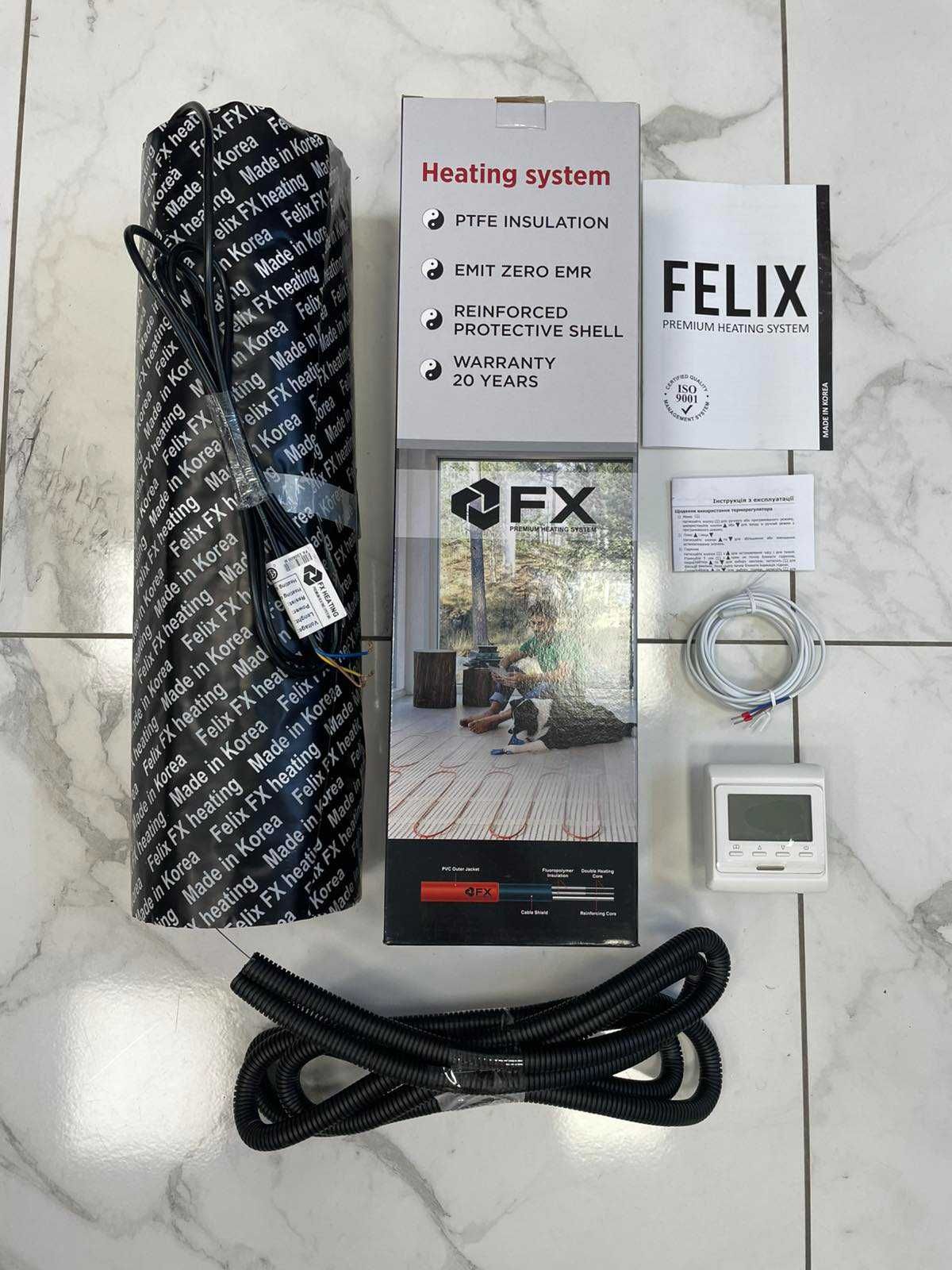 Электрический теплый пол под плитку Felix 2 м2, 300 Вт и программатор