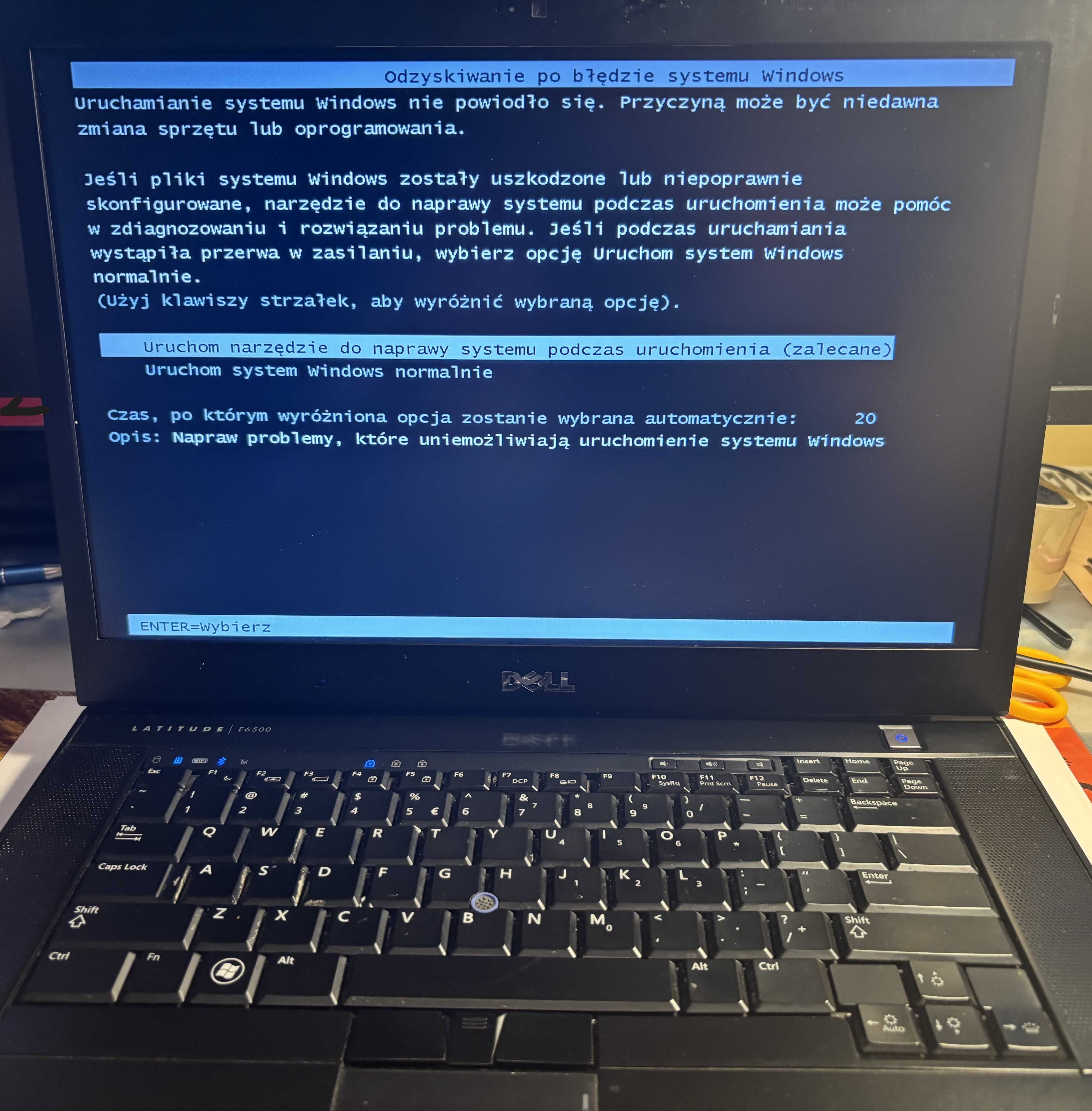 Laptop Dell Latitude E6500 niebieski - z usterką//HDD 640GB 3.0 SATA
