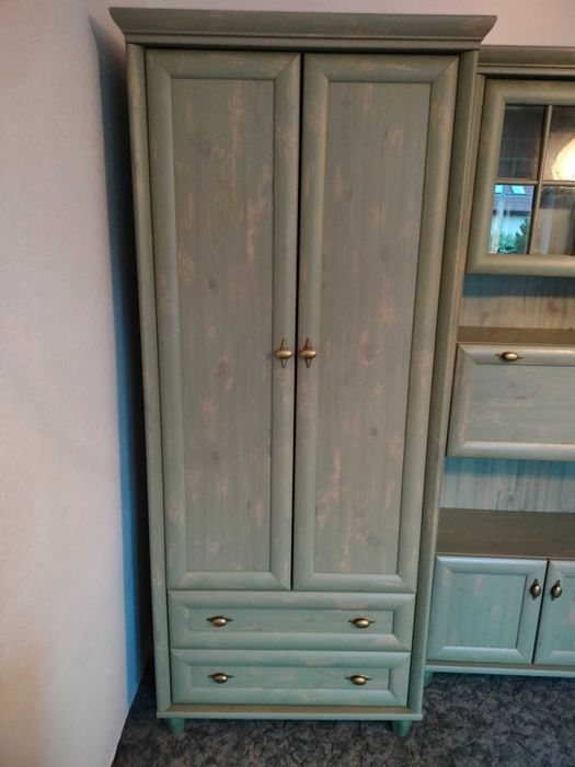 Zestaw mebli Retro Black red white rtv szafa komoda