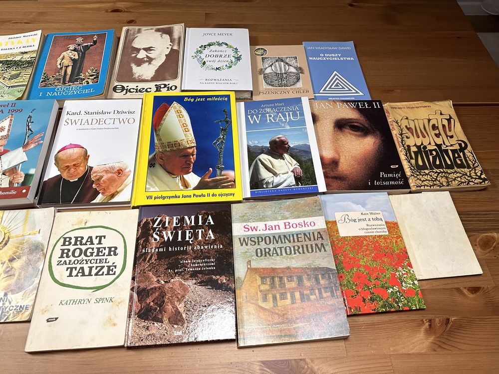 Zestaw książek religijnych- Jan Paweł II, Ziemia Święta, Ojciec Pio