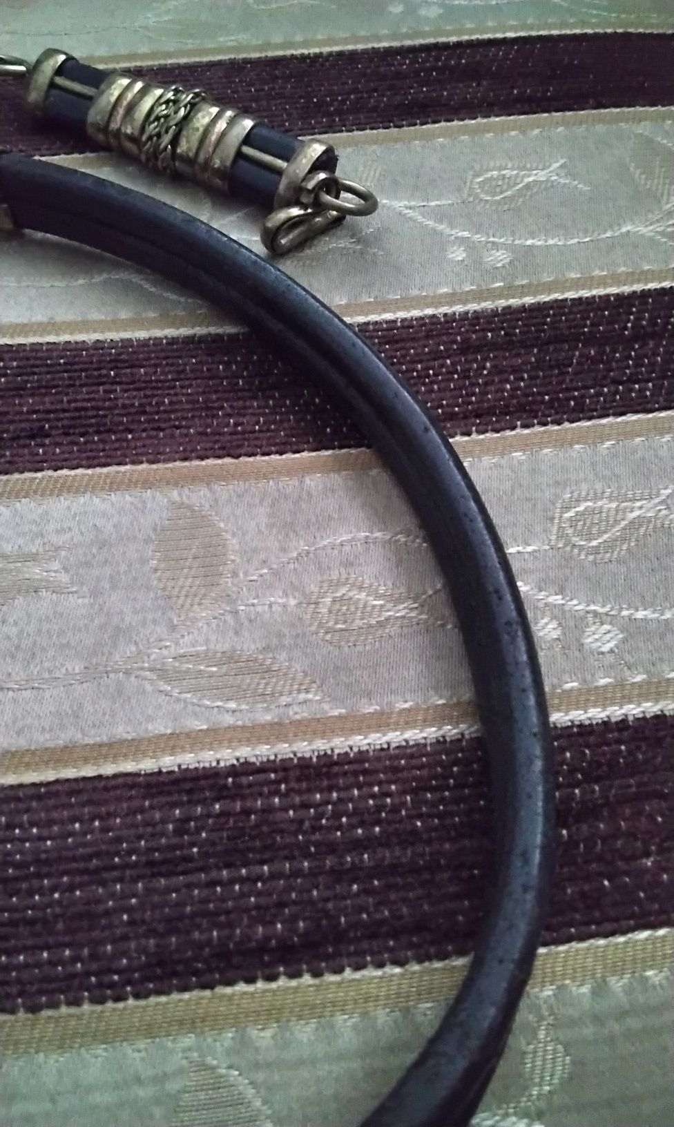Vintage pasek skandynawski skóra,  miedź   mosiądz