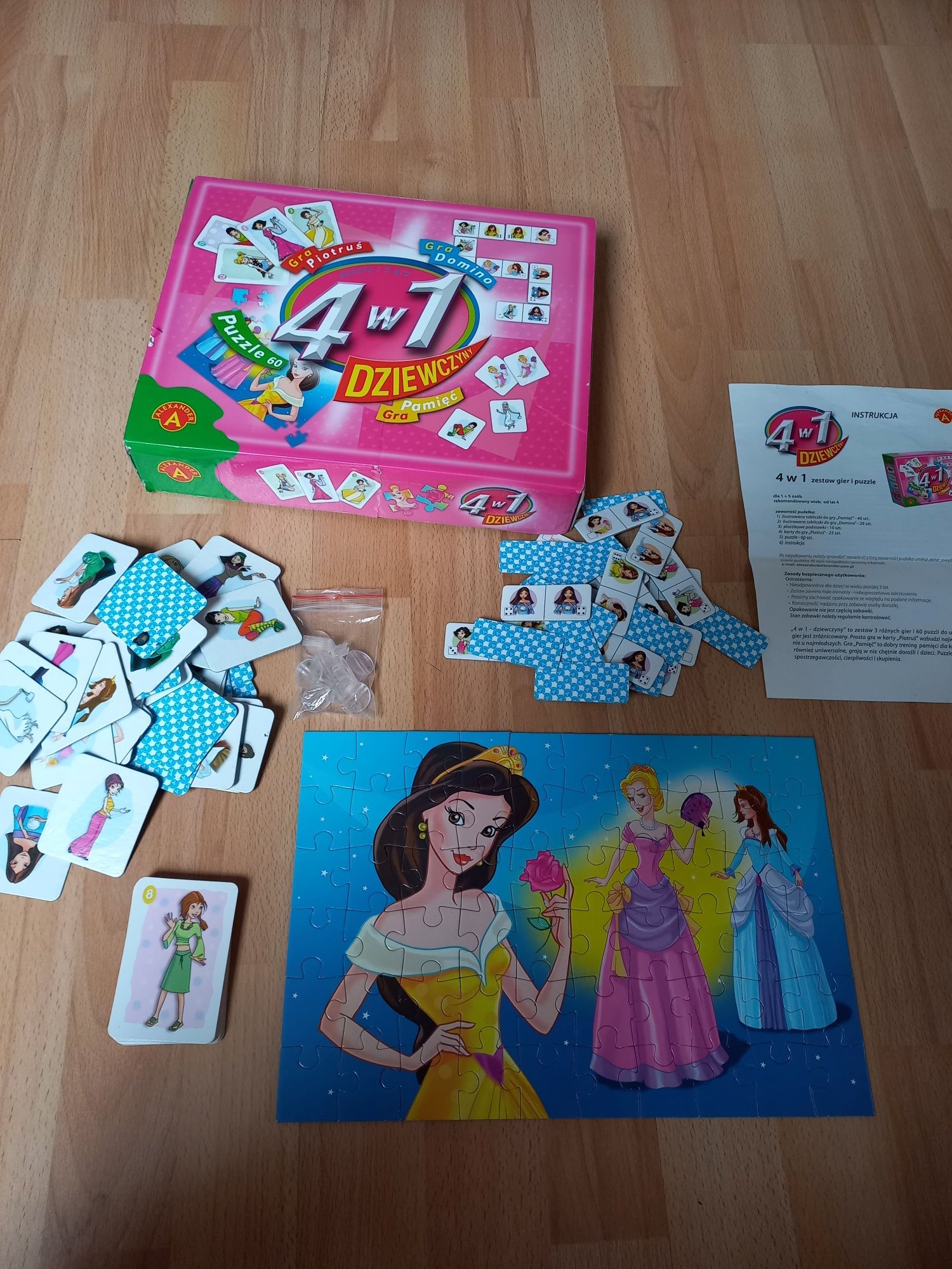 4 w 1 trzy gry i puzzle.