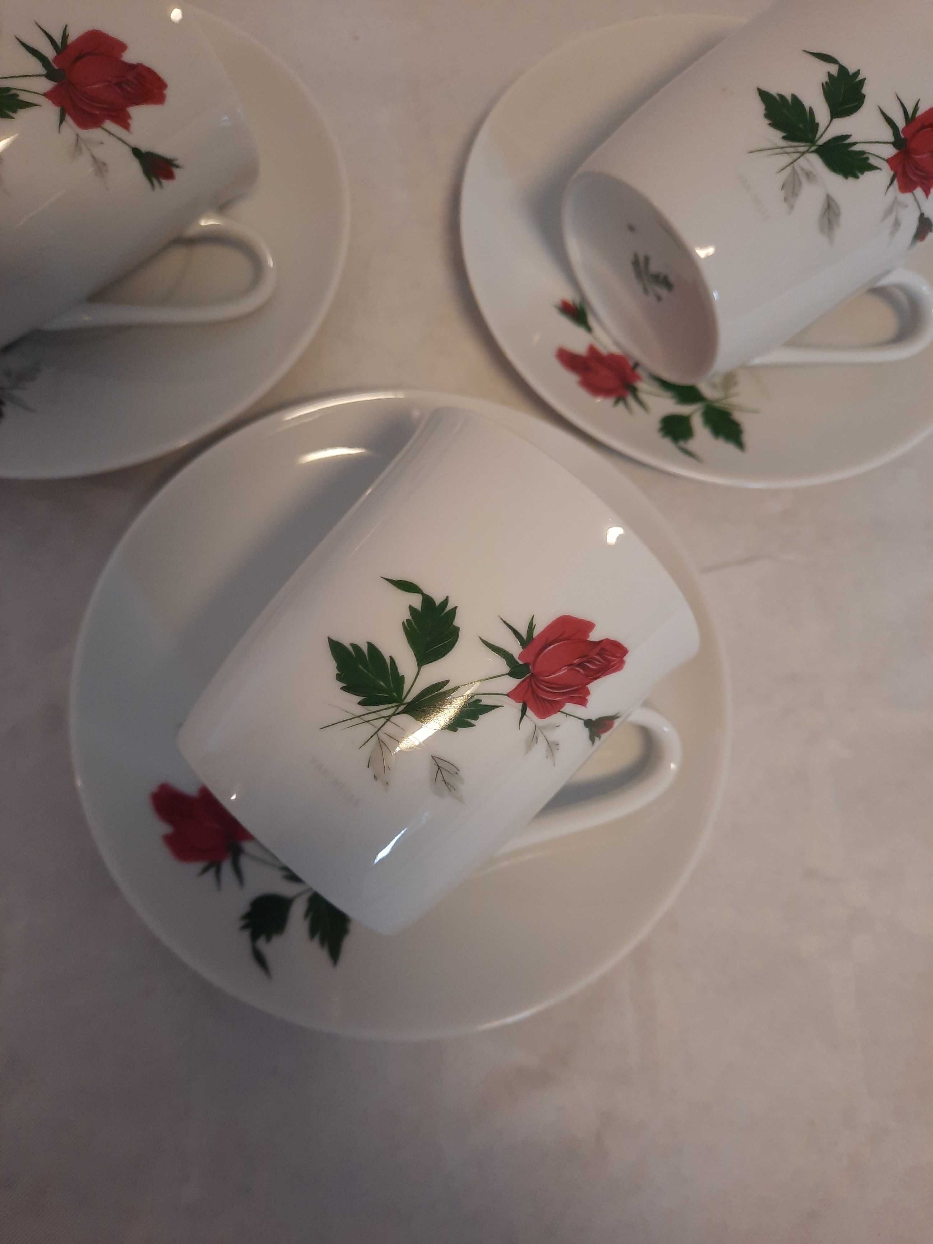 Porcelana zestaw Filiżanki+Talerzyki 3szt lata70- 80-te XXw.WINTERLING