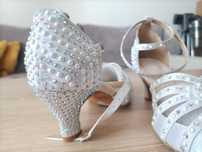 Buty do tańca, buty weselne, taneczne, czółenka na obcasie cyrkonie NO