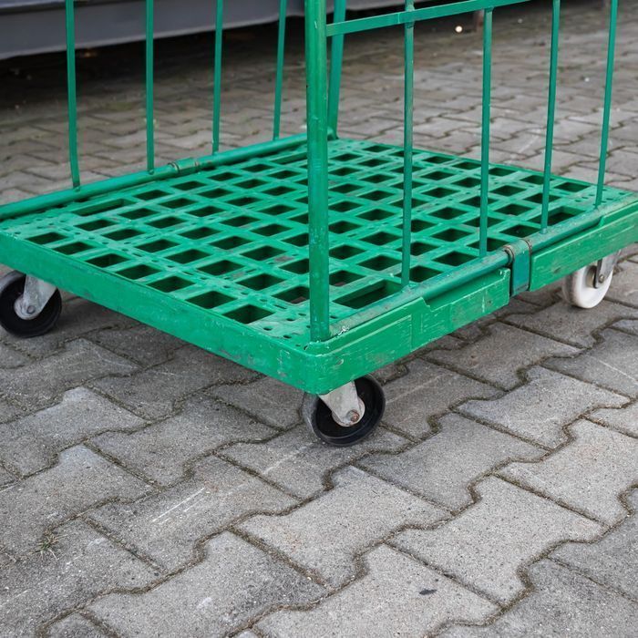 Rollkontener (rollcage, rollbox) wózek siatkowy transportowy zielony