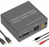 VEDINDUST HDMI Audio Extractor 4K60Hz Audio Splitter Optyczny z 3,5 mm