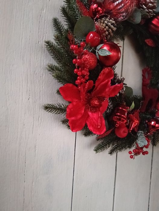 Wianek świąteczny Boże Narodzenie kolor czerwony