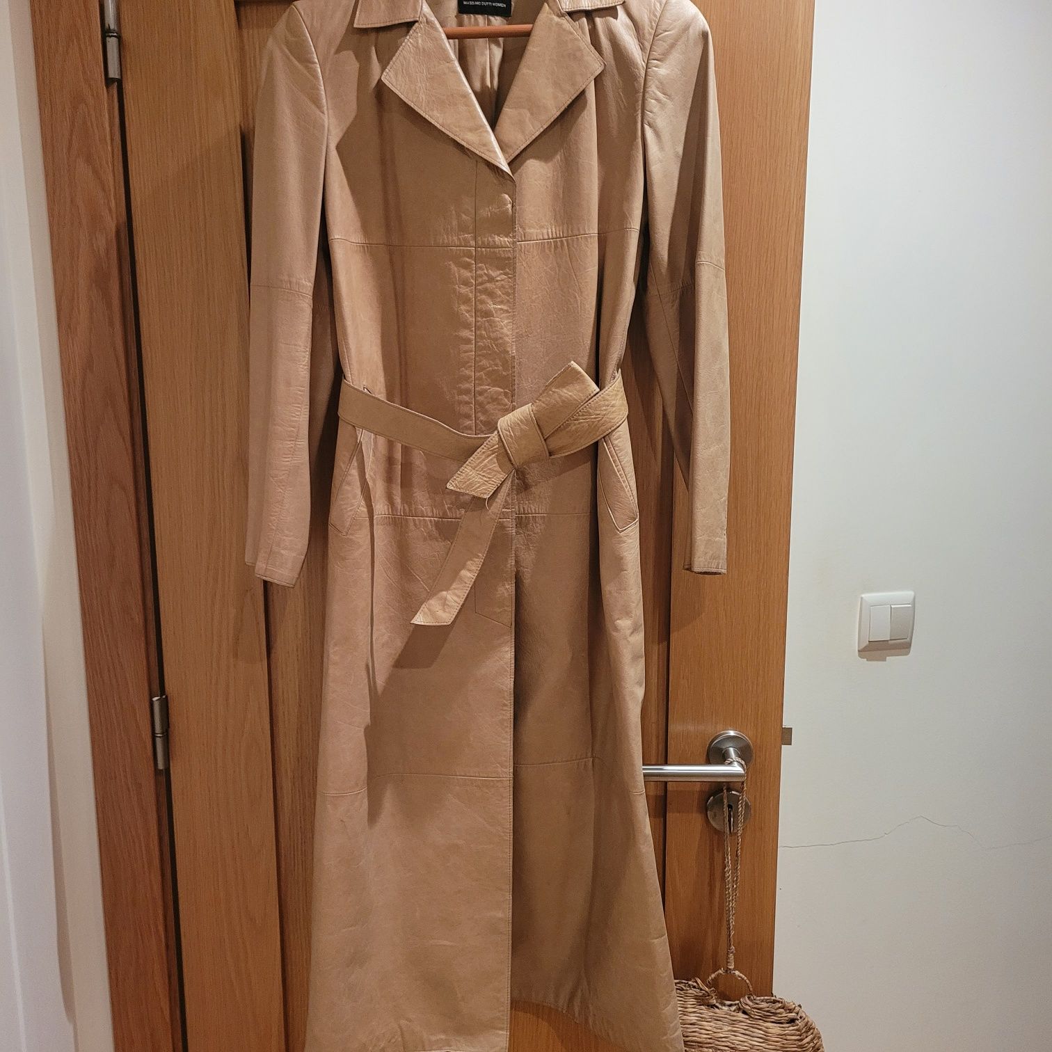 Casaco couro camel, Massimo Dutti