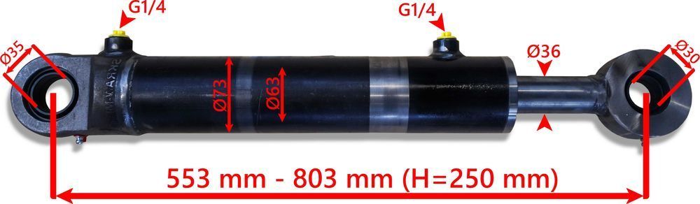 SIŁOWNIK Hydrauliczny SMT2FF 63x36 SKOK 250 ]3898]