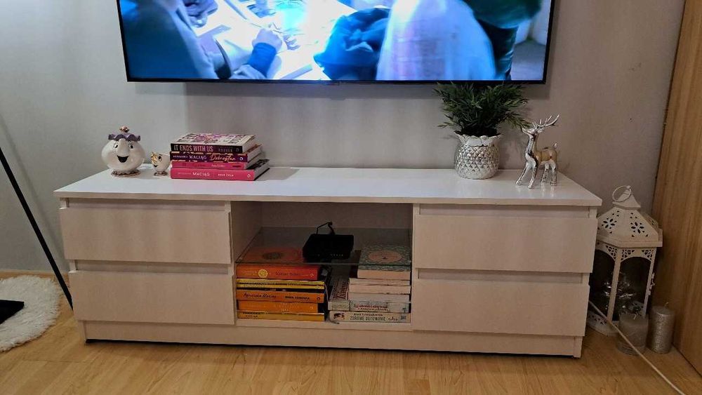 NOWA Szafka RTV Komoda Pod TV Do Salonu Sypialni Biała/Czarna/Dąb