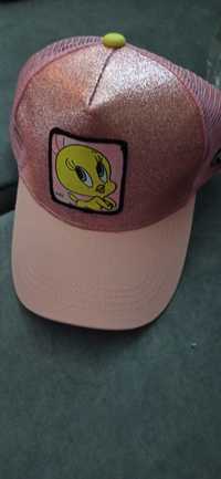 Różowa damska czapka z daszkiem z siateczką z Tweety