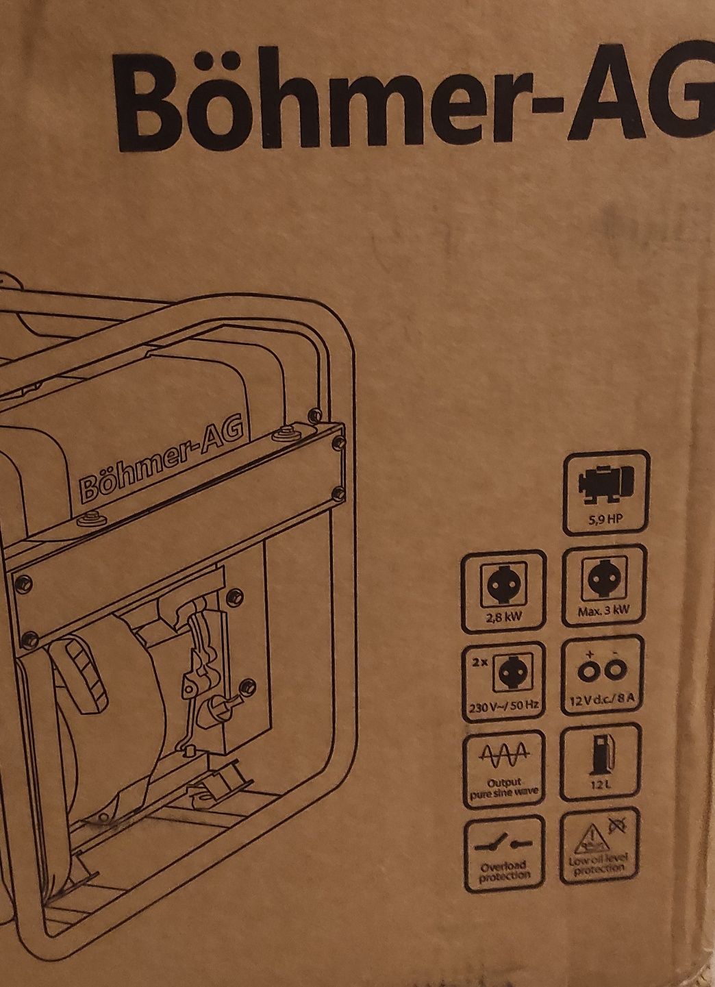 Інвекторний генератор Böhmer AG I-5000W,чиста синусоїда, мідна обмотка
