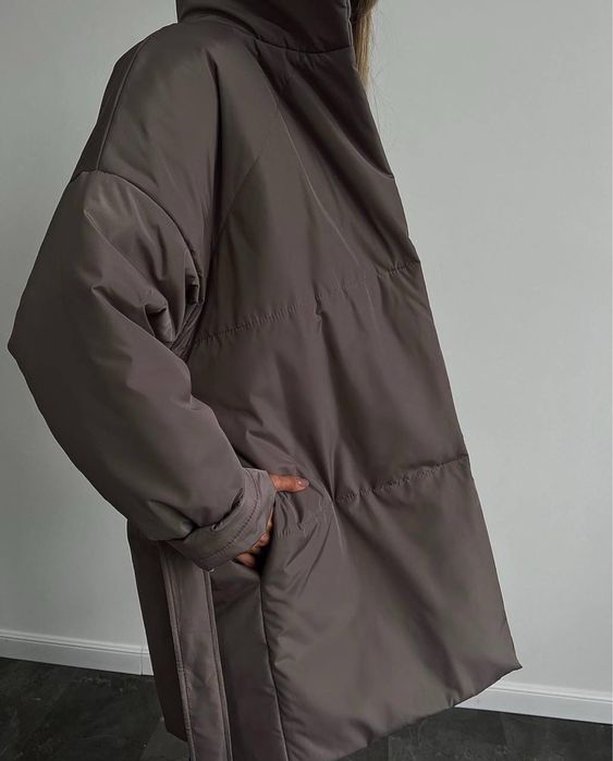 Зимова тепла куртка з поясом і кишенями Жіноча куртка на зиму та осінь