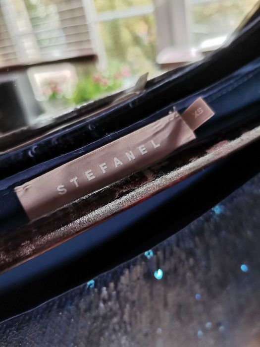 Sukienka cekinowa Stefanel XS/S granat/turkus, sylwestrowa mini