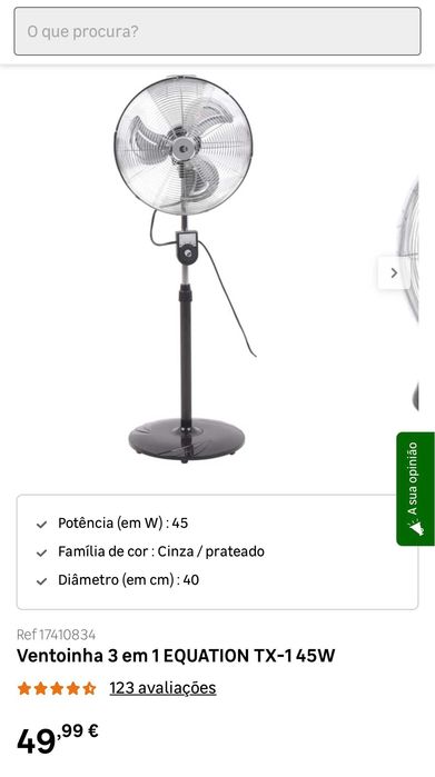 Ventoinha de pé em óptima condição