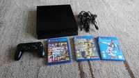 Ps4 Playstation 4 500GB + pad, 3 gry