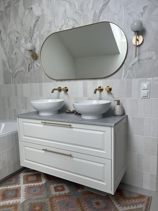 Złote kinkiety z mlecznym kloszem 2 szt.