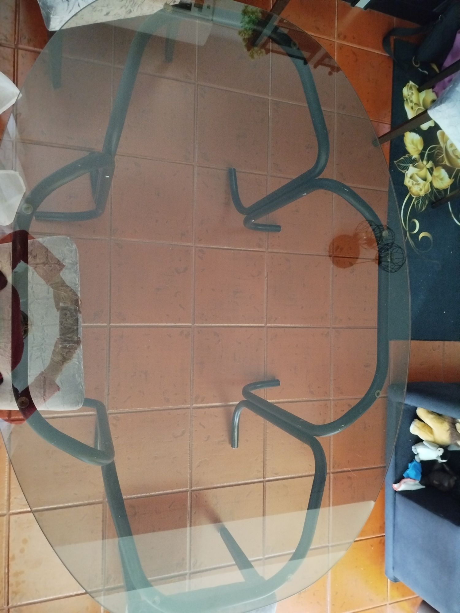 Mesa de vidro de sala de jantar