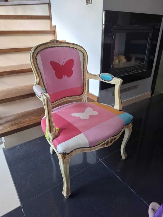 Fotel Ludwik + podnóżek+ poduszka 40x40