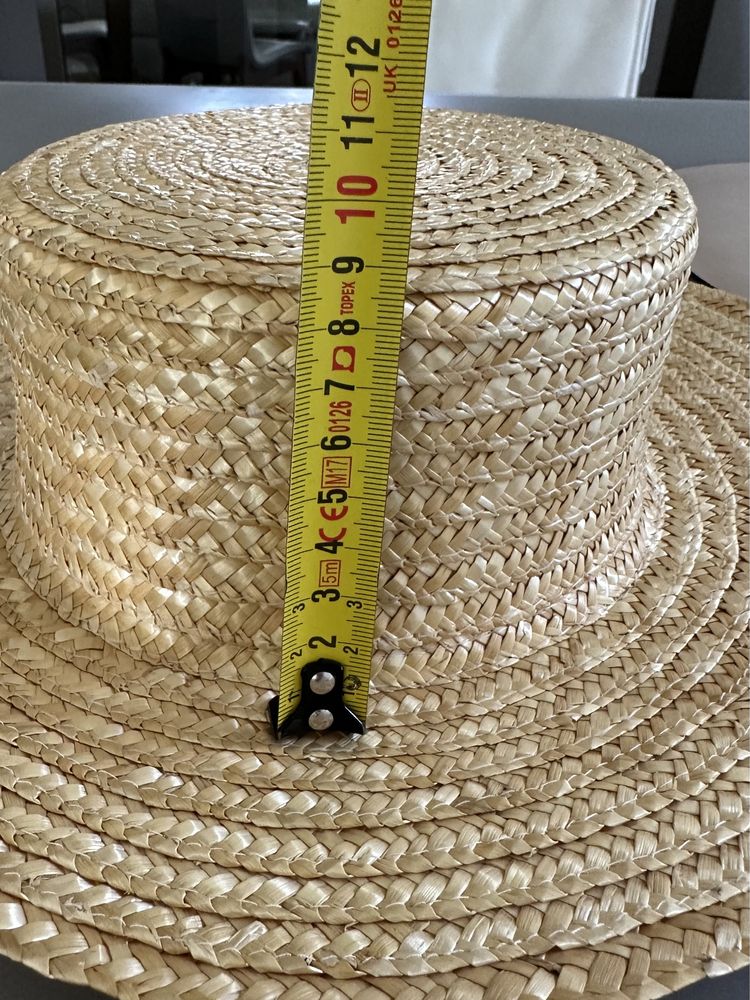 Соломʼяний капелюх, з стрічками, 52 см