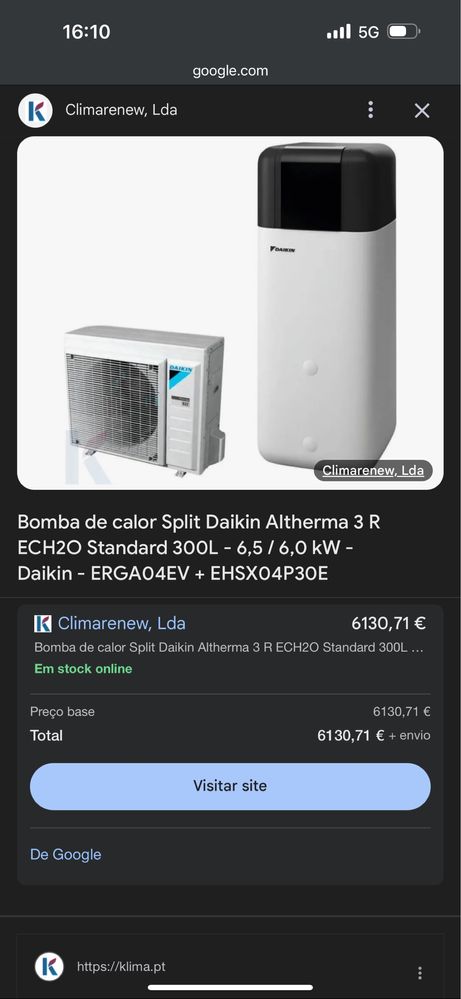 Bomba de calor daikin 300L