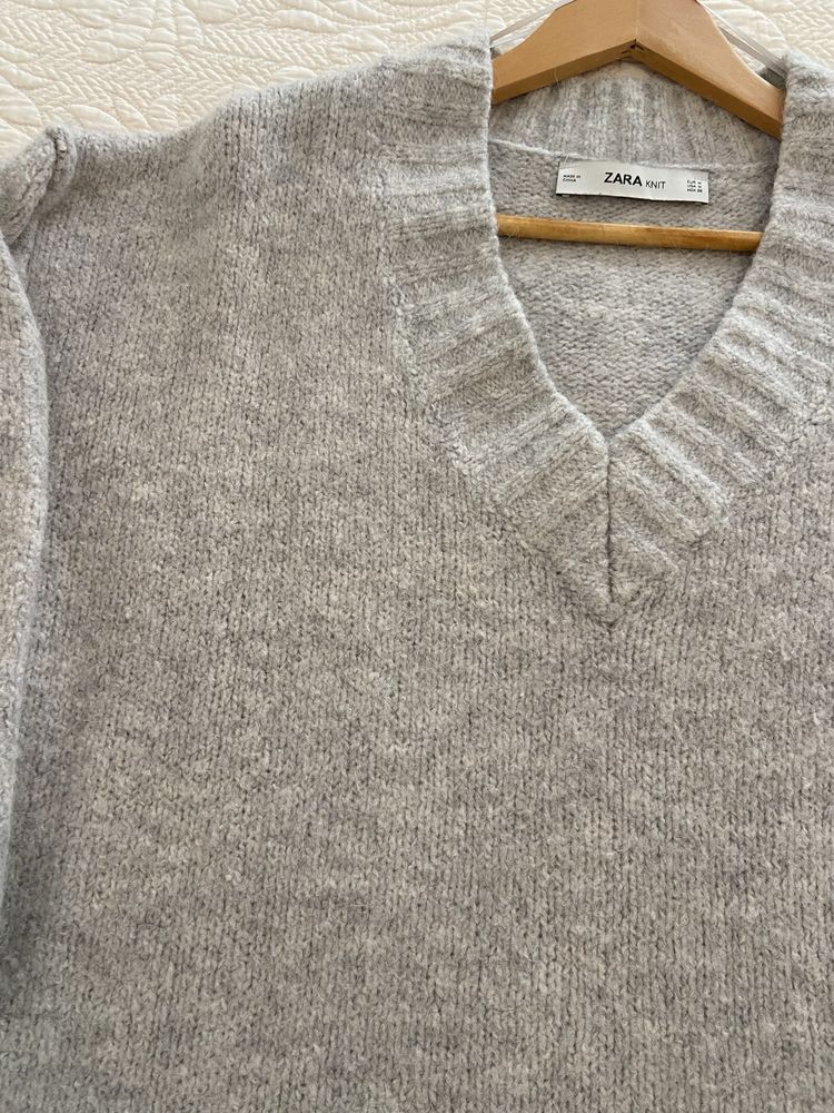 Camisola malha grossa cinza - Zara