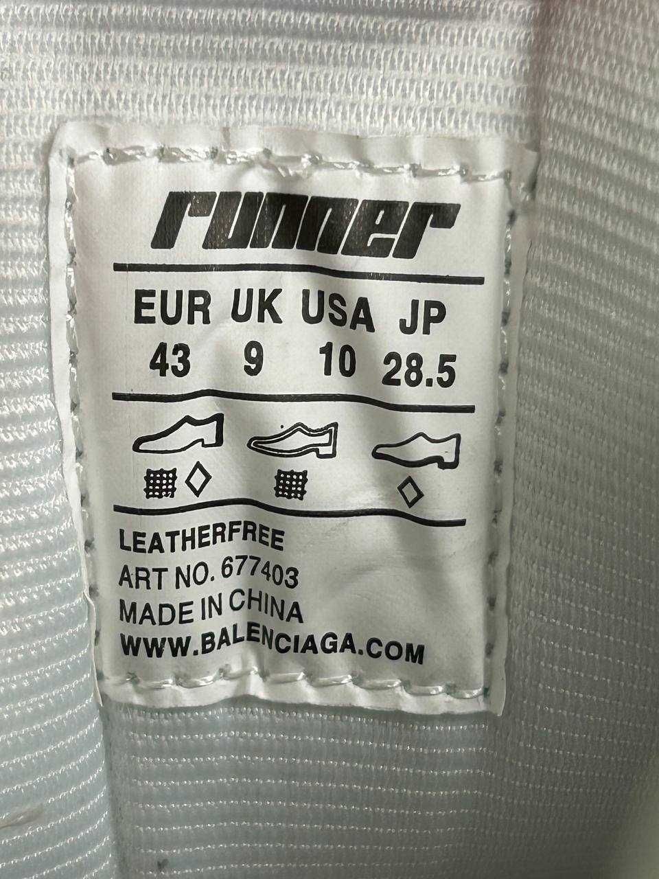 BALENCIAGA Runner кроссовки белые кеди кеды кросівки білі 43 42 40 38