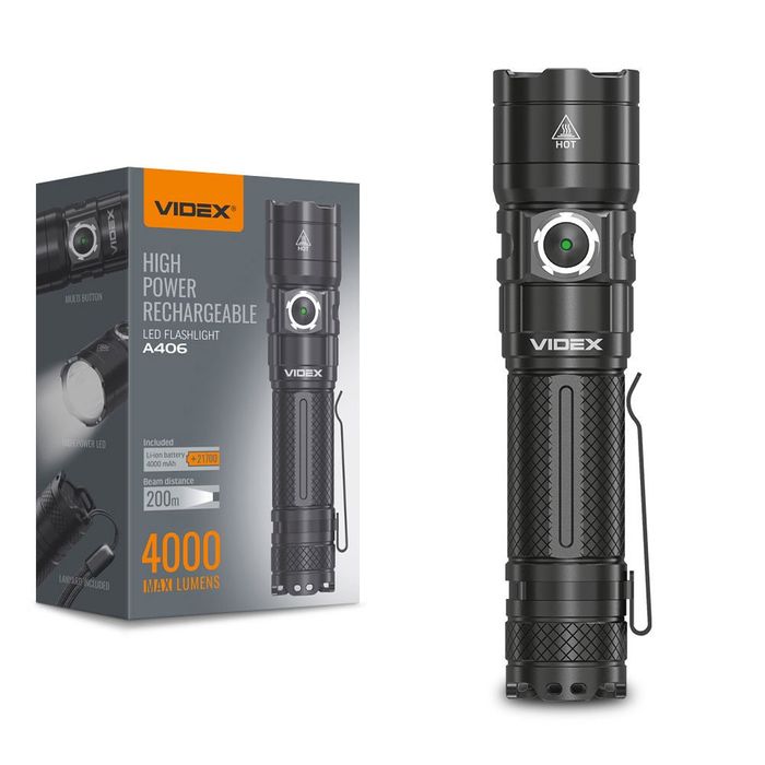 Новий фірмовий ліхтар VIDEX VLF-A406 на 4000 LUMENS ( дуже яскравий )