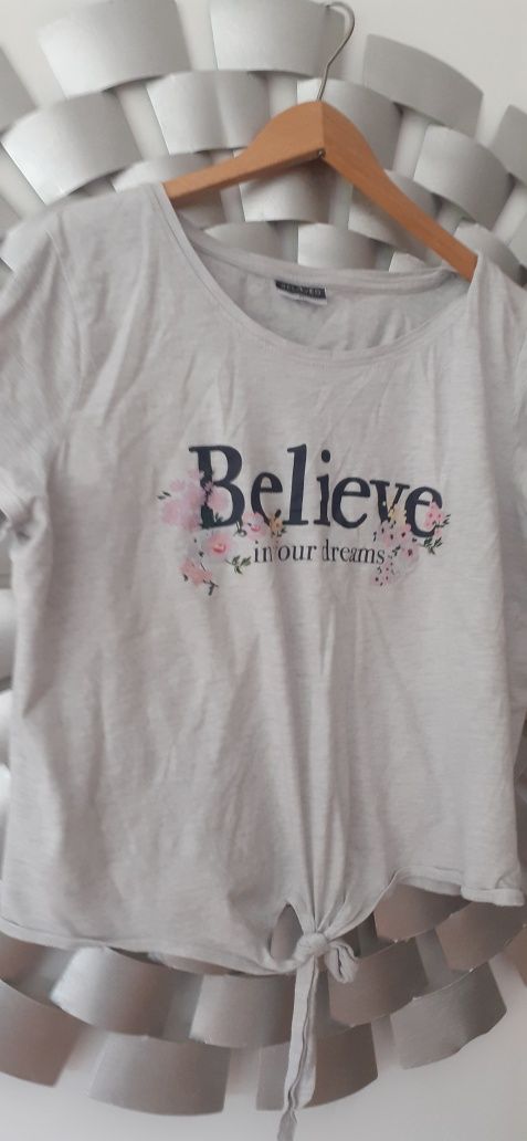 T shirt Believe , Beloved XL ,bawelniany ,wiazany sport, fitness