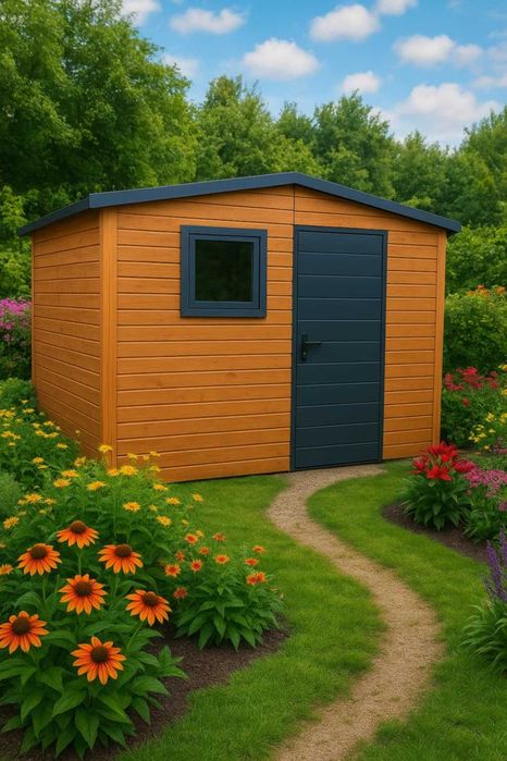 domek ogrodowy, narzędziowy schowek na narzędzia garaż na kosiarki