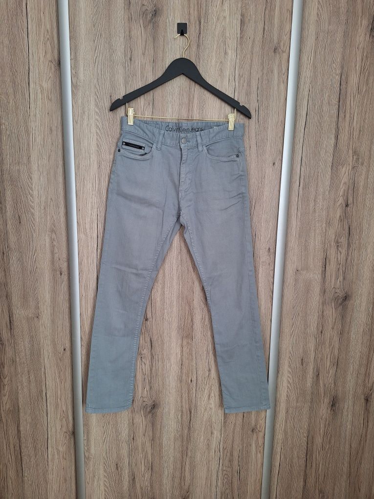 Szare spodnie jeansowe slim fit męskie Calvin Klein Jeans rozmiar 30