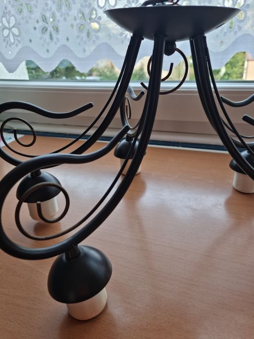 Żyrandol pięcioramienny, lampa sufitowa, Alfa Capri, vintage, 5x60W