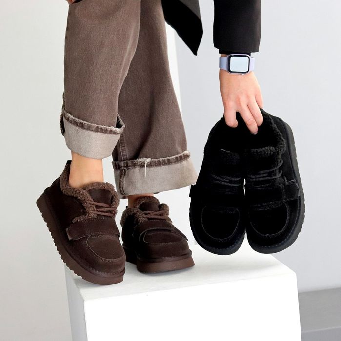 Жіночі шкіряні зимові черевики уггі в кольорах